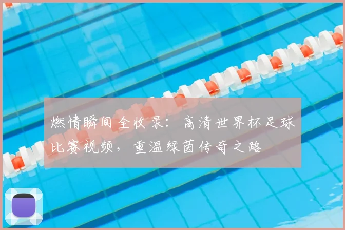 燃情瞬间全收录：高清世界杯足球比赛视频，重温绿茵传奇之路